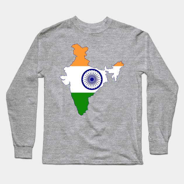 India Map Long Sleeve T-Shirt by Historia